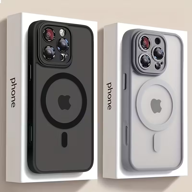 iPhone 16 Pro Max - High-end Magnetic Silicone Protective Case | Matte Semi-transparent Design | Anti-drop and Anti-scuff | Strong Magnetic Adhesion | Lightweight and Comfortable Feel