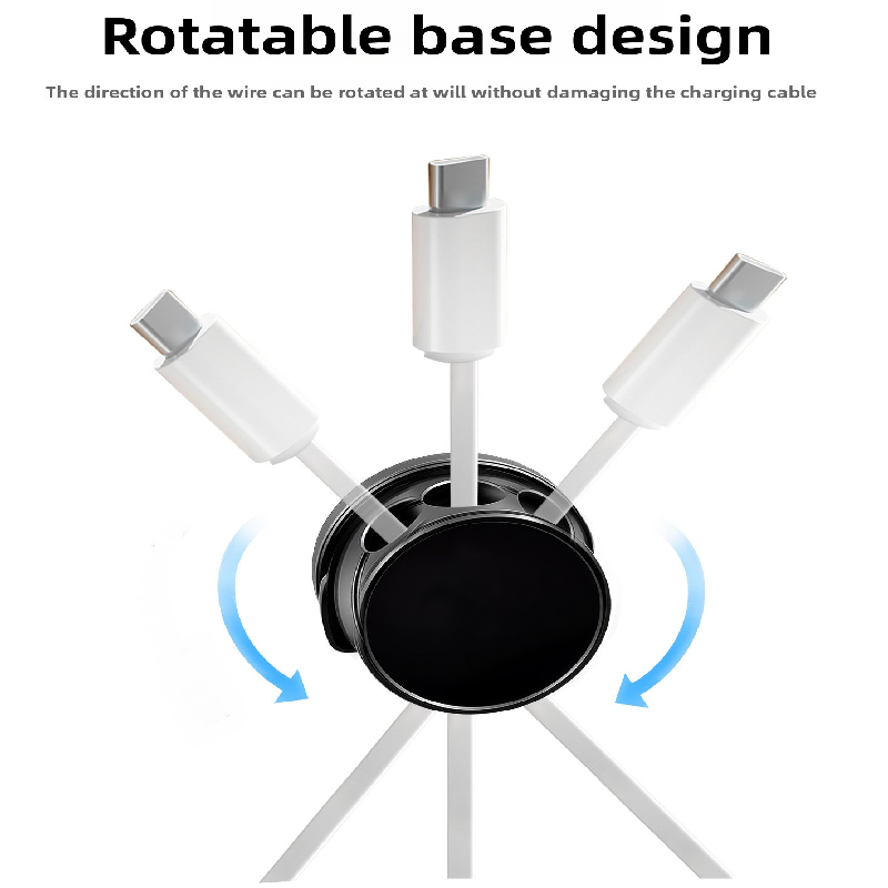 10-PCS White 360 Degree Rotating Cable Organizer with Magnetic Mount for Desktop Wire Management
